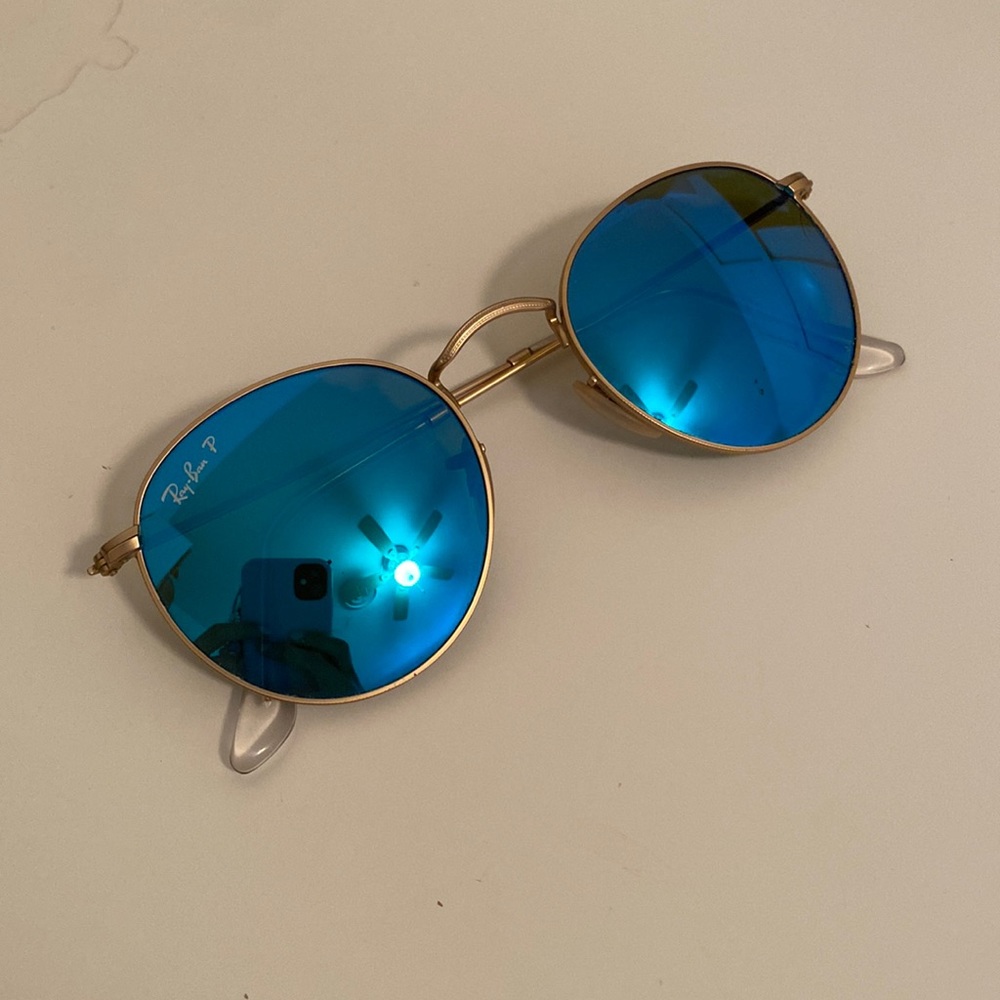 Ray Bans Polarized Flash Lens (Blue)